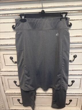 Gray Active Skirt with Built-In Shorts